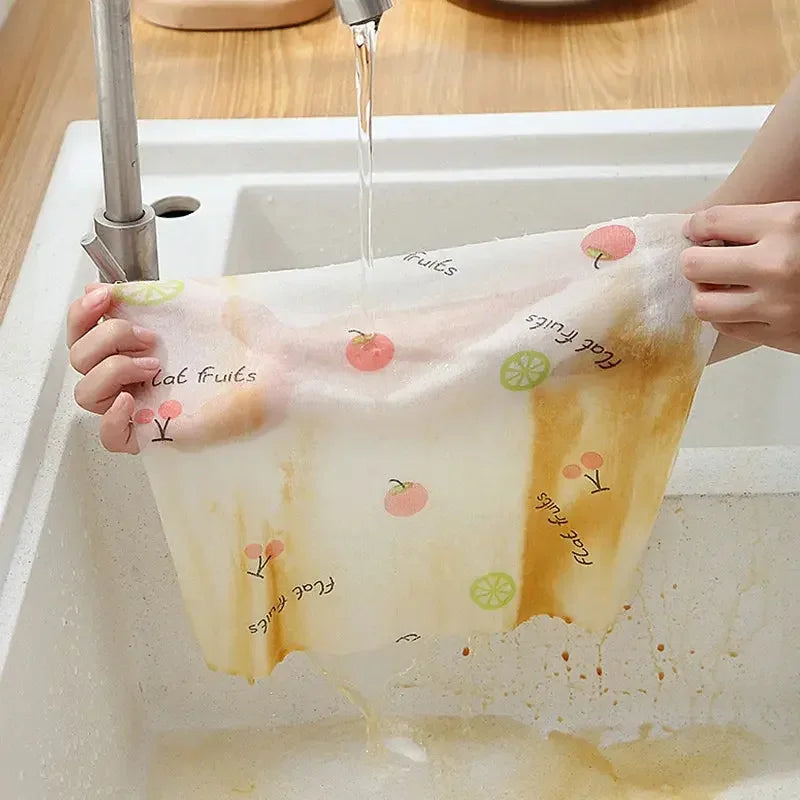 Kitchen Paper Reusable Printed Kitchen Towels Papers Multi Purpose Durable Hand Towel Non-stick Oil Absorbing Paper Roll Kitchen Tissue Kitchen Accessories - Confia - reusablefoodstoragebags confia