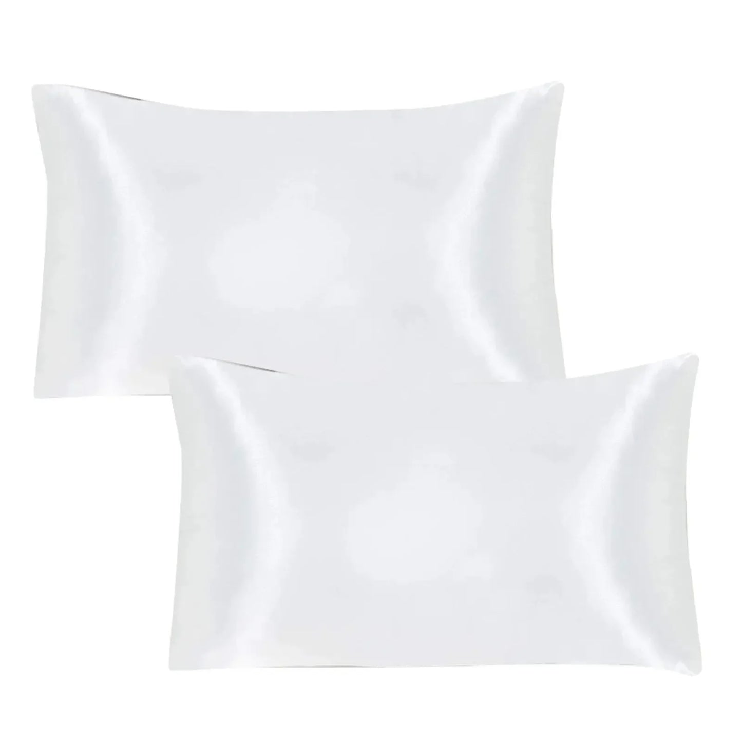 Satin Pillowcase Standard Set Of 2 - Green Silky Pillow Cases For Hair And Skin 20x26 Inches Pillow Covers With Envelope Closure - Confia - reusablefoodstoragebags confia