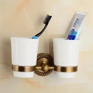Solid Brass Bathroom Accessories Set with Robe hook, Paper Holder, Towel Bar, Soap Basket, Bathroom Fitting Sets - Confia - reusablefoodstoragebags confia