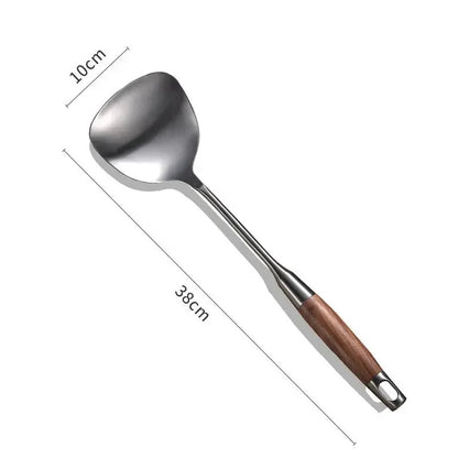 Kitchen Cooking Utensils, Turner/ Soup Ladle/ Slotted Turner/ Slotted Spoon/ Pasta Server, 304 Staniless Steel - Confia