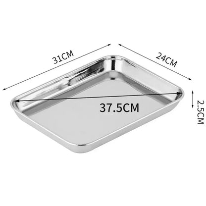 BBQ Bakeware for Baking Cooking Sheet & Rack Set, Stainless Steel Cookies Sheet Large Oven Pan Tray Cooling Grid Rack for Bread Meats, Non Stick Rectangular Deep Dish Oven - Confia
