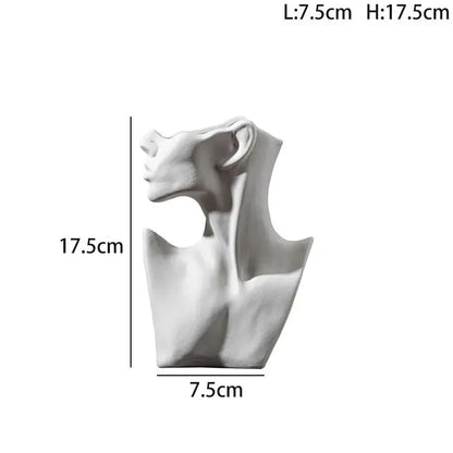 Ceramic Dried Flower Vase Home Art Deco Vase Nordic White Handicraft Decoration Living Room Desktop Flower Arrangement Vase - Confia