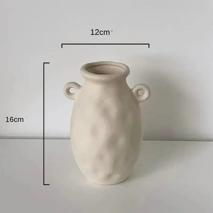 Modern Simple Ceramic Art Vase Dried Flowers Flower Arrangement Ornaments Living Room TV Cabinet Bedroom Desktop Home Decoration - Confia