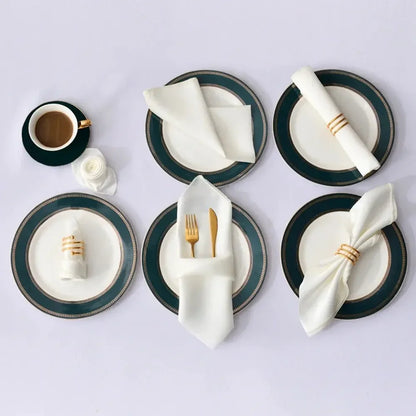 12Pcs 30*30cm Square Satin Table Napkin | Hotel Serving Table Napkins | Washable Handkerchief | Wedding Birthday Banquet Decoration - Confia - reusablefoodstoragebags confia