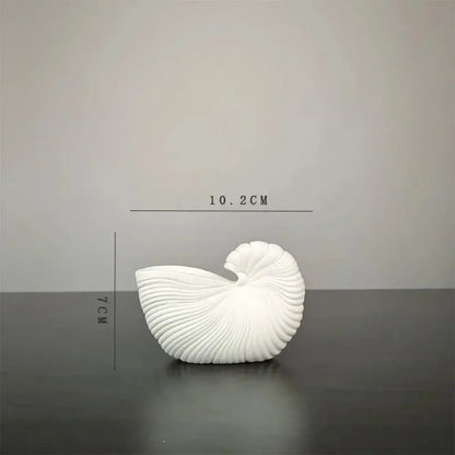 Ceramic Vase with Shell Conch Design Elegant Flower Arrangement Pot Luxury Tabletop Decor for Living Room Modern Boho Home Decor - Confia