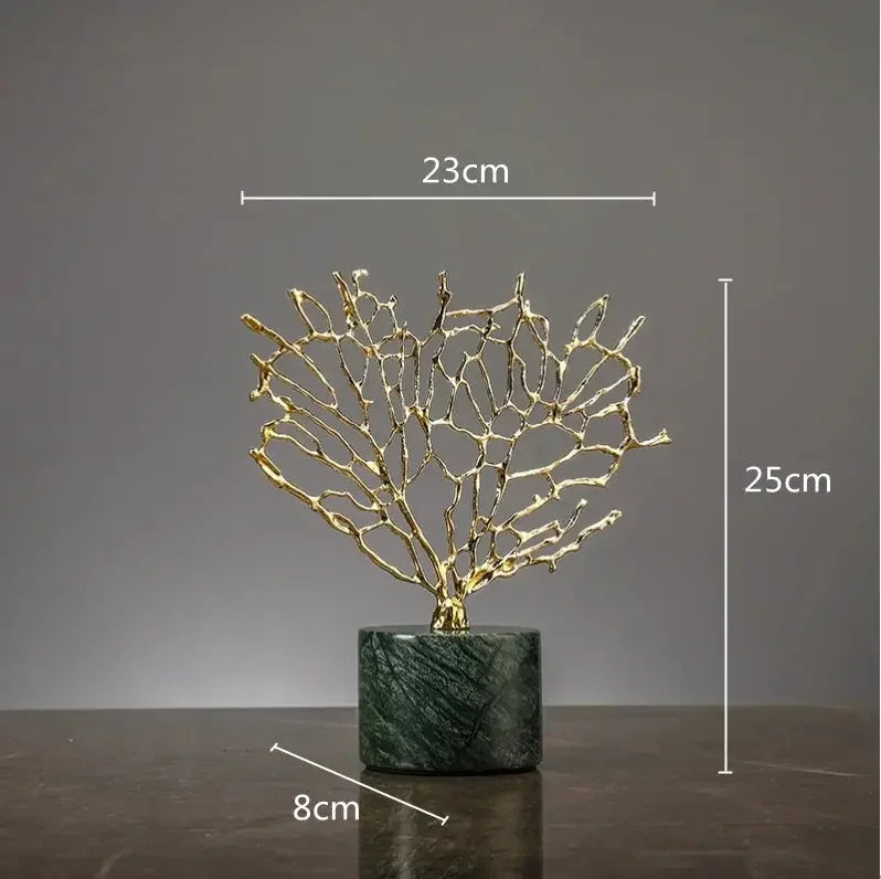 Creations Artificial Coral Decor Statue Home Decoration Desk Bookshelf Metal Sculpture Style B|Home Decor|Figurines - Confia