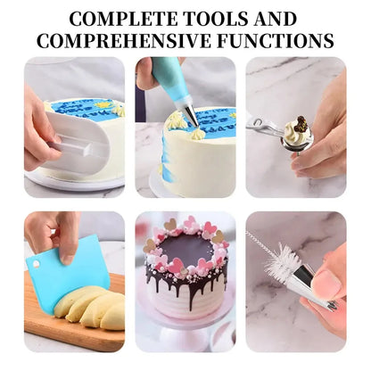 137PCS Cake Decorating Tools Kit Pastry Turntable Kit Piping Nozzle Piping Bag Set Rotating Stand Baking Tools Accessories Bak - Confia