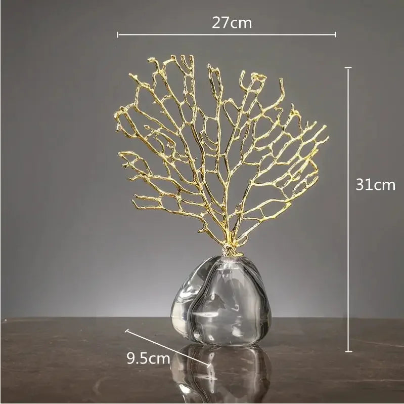 Creations Artificial Coral Decor Statue Home Decoration Desk Bookshelf Metal Sculpture Style B|Home Decor|Figurines - Confia