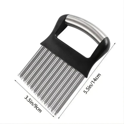 Upgrade Your Kitchen with a 1pc Crinkle Cutter - Wavy Chopper Knife for Fruits, Vegetables, Salad, Carrots, Potatoes & Fries - Confia