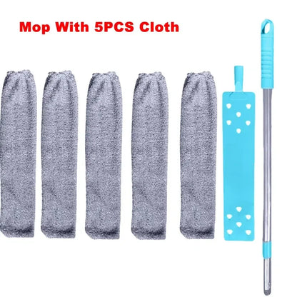 Gap Dust Cleaner Microfiber Duster for Bed Sofa High Ceilings Under Appliance Couch Fridge Furniture Cleaning Washable & Retractable Brush Stainless Steel Extension Adjustable Long Handle Pole - Confia - reusablefoodstoragebags confia
