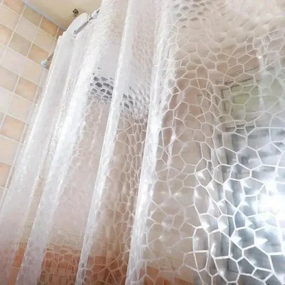 Waterproof Bathroom Shower Curtain Transparent Bathroom Curtain with Hooks Thickened Bathing Curtain with mildew proof - Confia - reusablefoodstoragebags confia