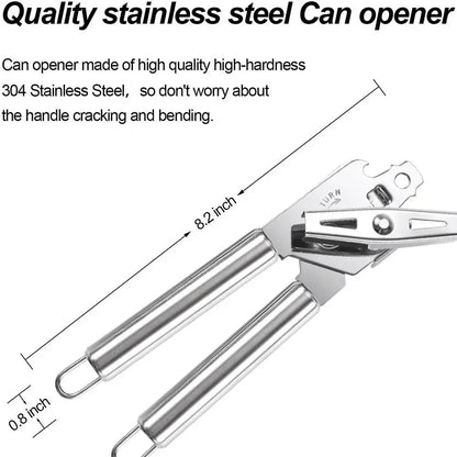 Multipurpose Manual Can Opener and Bottle Opener, Tin Cutter with Smooth Edge Comfortable & Anti Slip Hand Grip - Confia