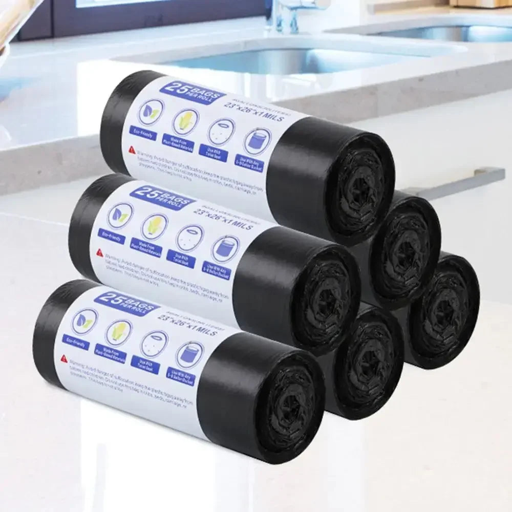 30Bags/Roll Disposable Garbage Bag Trash Can Bin Small Medium Large Rubbish Bag Points Off Black Plastic Bags Bathroom Kitchen - Confia - reusablefoodstoragebags confia