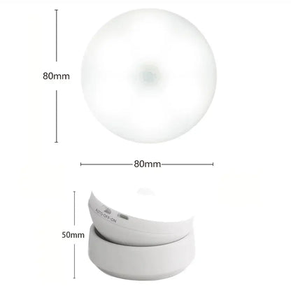 Motion Sensor Night Light for Home with USB Charging Battery Rechargeable Wireless Magnetic Self Adhesive LED Lamp for Wardrobe, Cabinet, Cupboard, Kitchen, Bedroom, Stairs - Confia