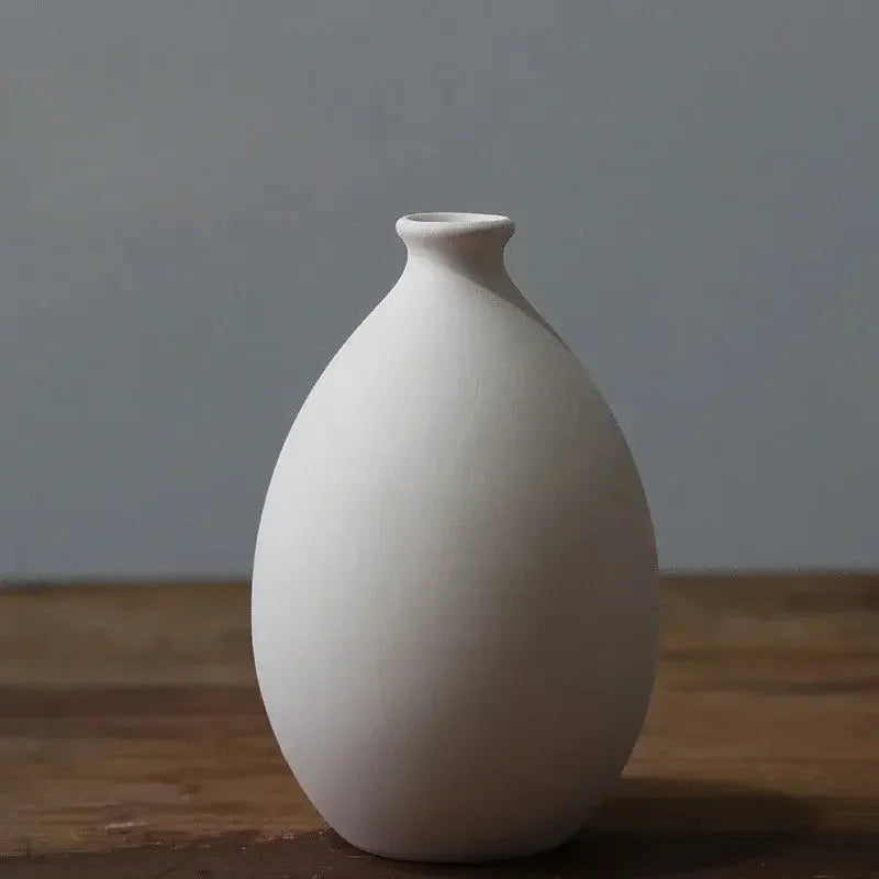 Plain Ceramic Vase Arrangement Creative and Minimalist Nordic Ins Style Decoration Pottery Props for Home Photography Plain Vase - Confia