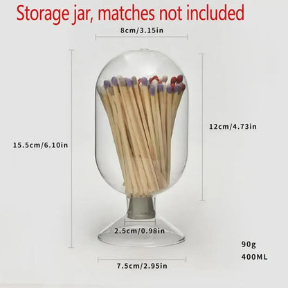 Helix Shaped Match Holder, Glass Matches Cloche for 3.5 Inch, Upside Down Match Holder Jar for Scented Candle on Dining Table Fireplace Bathroom Decoration, Not Include Matches - Confia - reusablefoodstoragebags confia