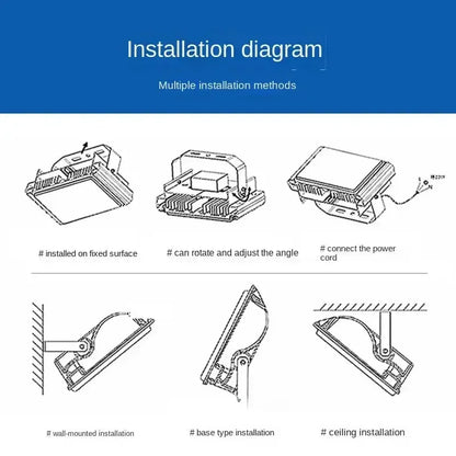 LED Floodlights 100W 50W 30W 20W 10W PIR Motion Sensor IP66 Waterproof LED 220V Hanging Exterior Outdoor Wall Lamp Spotlight - Confia