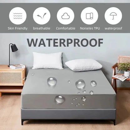 Safe Waterproof Mattress Protector, Breathable and Hypoallergenic Ultra Soft Fitted Bed Protector Cover, Machine Washable - Confia - reusablefoodstoragebags confia
