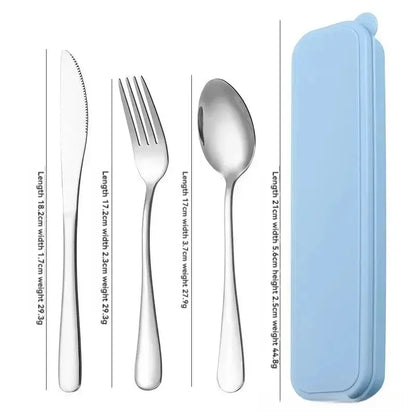 Stainless Steel Silver Cutlery Set For Dinning Table 3 Pieces Premium Silverware Set Flatware Set with Gift Box Dinnerware Tableware Set Portable Travel Cutlery Set Gift - Confia