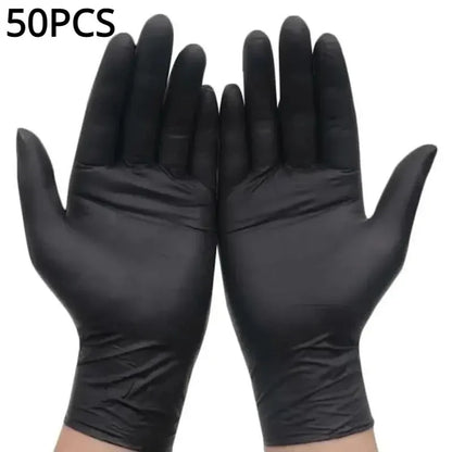 100/50/20PCS Black Nitrile Gloves Thickened Disposable Gloves for Cleaning Hairdressing Waterproof Dishwashing Tattoo Gloves - Confia - reusablefoodstoragebags confia
