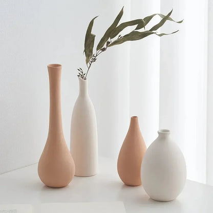 Plain Ceramic Vase Arrangement Creative and Minimalist Nordic Ins Style Decoration Pottery Props for Home Photography Plain Vase - Confia