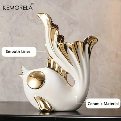 Ceramics Statue Exquisite Home Decor Modern Abstract Art Statue Ornaments Sculpture Decoration for Living Room Table Centerpiece - Confia