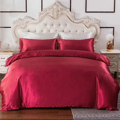 Bedding Duvet Cover Set Soft Silky Textured Comforter Cover with Corner Ties and Zipper Closure - Confia - reusablefoodstoragebags confia