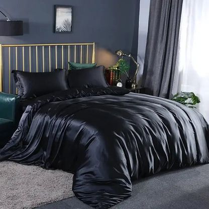 Bedding Duvet Cover Set Soft Silky Textured Comforter Cover with Corner Ties and Zipper Closure - Confia - reusablefoodstoragebags confia