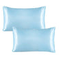 Satin Pillowcase Standard Set Of 2 - Green Silky Pillow Cases For Hair And Skin 20x26 Inches Pillow Covers With Envelope Closure - Confia - reusablefoodstoragebags confia