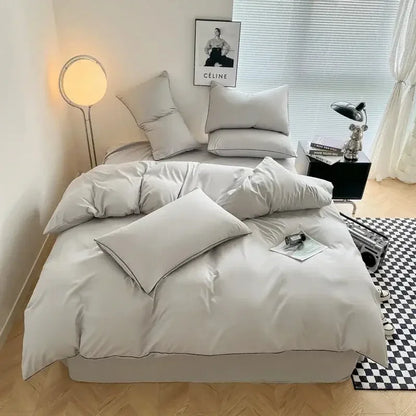 Plain Solid Black Double bedsheet Made with Pure Microfiber Single Color Bedsheet for Double Bed with 2 Pillow Cover Single/Queen/King Bed Cover Full Set Plain Bedding - Confia - reusablefoodstoragebags confia
