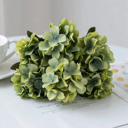 Artificial Flowers Silk Hydrangea Vase for Home Decoration Accessories Wedding Decorative Fake Plants Christmas Garland Material - Confia