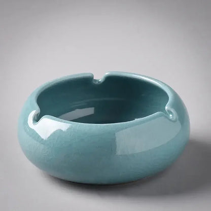 Ceramic Ashtray Handmade Ice Crack Decorative Modern Hotel Ash Tray Living Room Desktop Simple Ashtrays Home Decoration - Confia