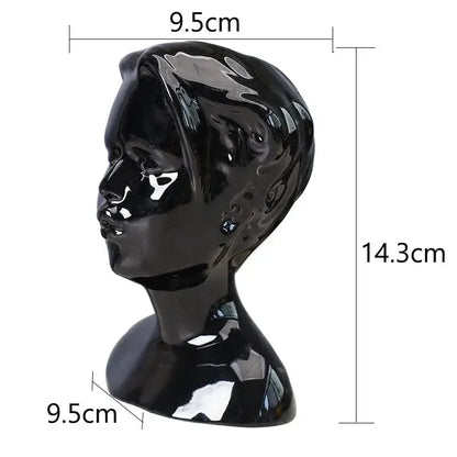 Ceramic Head Face Vase Small Lovers Kiss Statue Flower Pot White Black Modern Planter for Home Table Decoration Floral Art Gifts - Confia