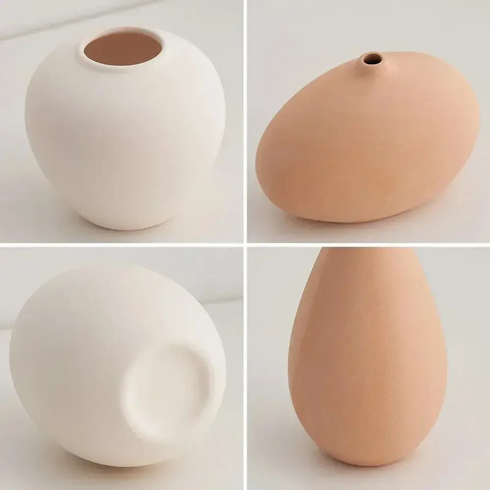 Plain Ceramic Vase Arrangement Creative and Minimalist Nordic Ins Style Decoration Pottery Props for Home Photography Plain Vase - Confia