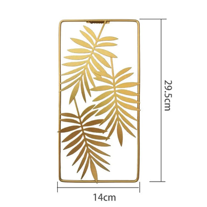Metal Leaf Iron Wall Hanging Decor Palm Maple Leaves Plant Ginkgo Nordic Wall Pendant Mural Living Room Bedroom Home Decoration - Confia