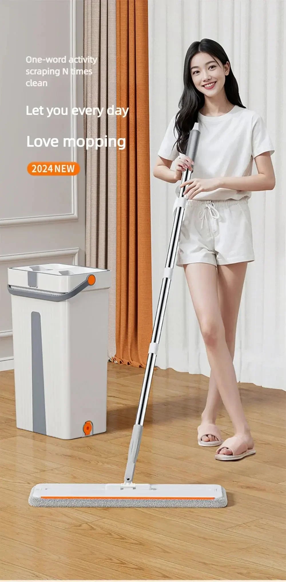 360 flexible Mop Heavy Quality Floor Mop with Bucket, Flexible Kitchen tap Flat Squeeze Cleaning Supplies 360 Flexible Mop Head/2 Reusable Pads Clean Home Floor Cleaners - Confia - reusablefoodstoragebags confia