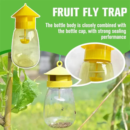Plastic Fruit Fly Trap Killer for Drosophila, Orchard, Fly Bee Trap with Waterproof for Courtyard Garden - Confia - reusablefoodstoragebags confia