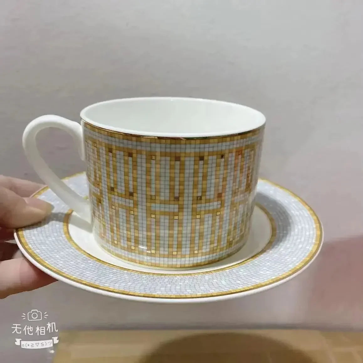 12Pcs Gift Box Set Striped Dot Ceramic Espresso Coffee Cup Tea Milk Drinking Cups with Handle Mug for Office Dishwasher & Microwave Safe | Daily Use & Gifting Items - Confia