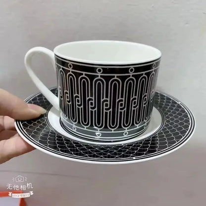 12Pcs Gift Box Set Striped Dot Ceramic Espresso Coffee Cup Tea Milk Drinking Cups with Handle Mug for Office Dishwasher & Microwave Safe | Daily Use & Gifting Items - Confia