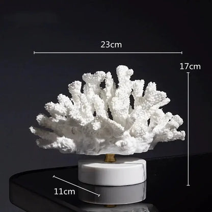 Creations Artificial Coral Decor Statue Home Decoration Desk Bookshelf Metal Sculpture Style B|Home Decor|Figurines - Confia