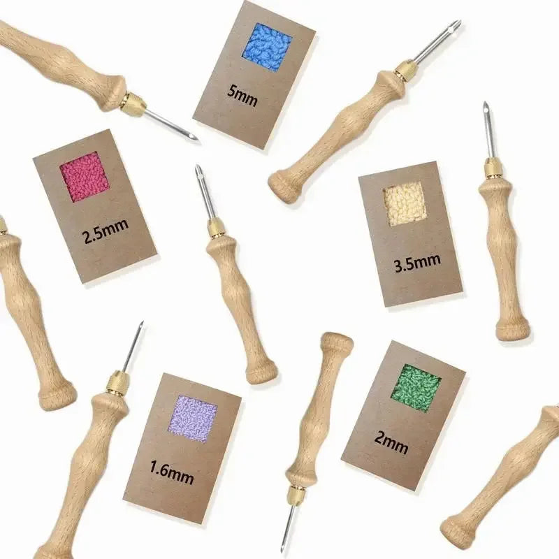 Wooden Embroidery Punch Needle Adjustable Knitting Embroidery Pen Punch Pen with Wooden Handle DIY Craft Sewing Tools - Confia