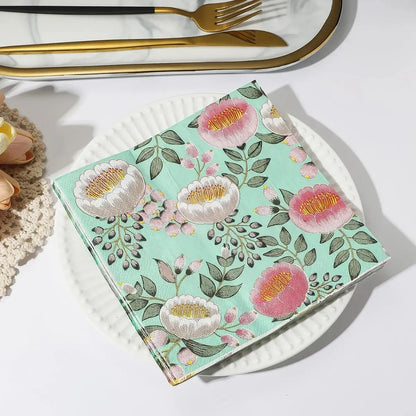 Flower Paper Napkins | Table Decorations | Art Decoupage Napkin | Disposable Birthday Party Serviettes - Confia - reusablefoodstoragebags confia