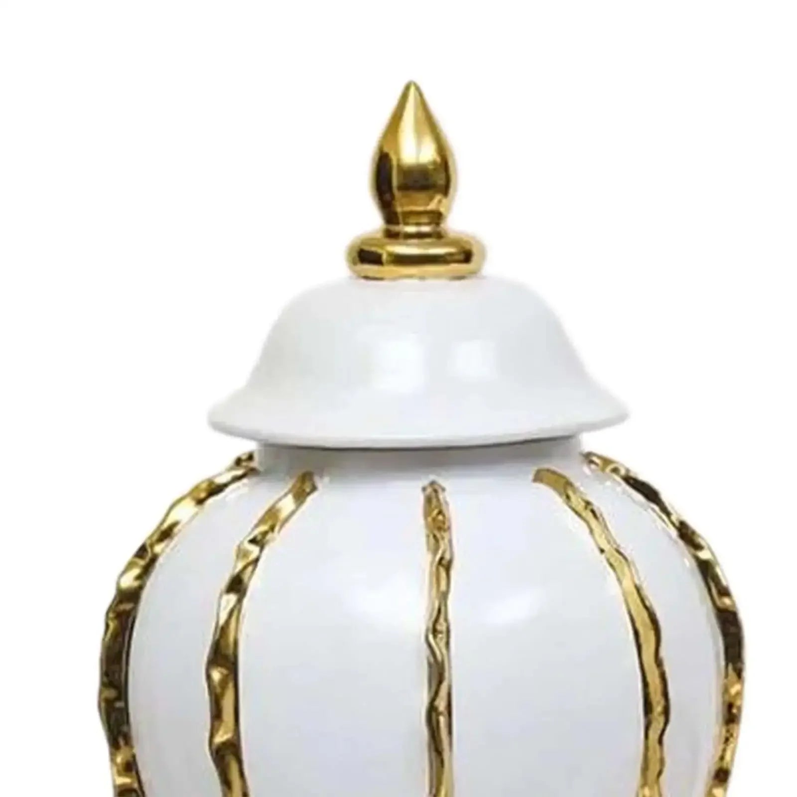 Ceramic Ginger Jar Ceramic Flower Vase Chinese with Lid Table Centerpiece Handmade Flower Vase Storage Jar for Desktop Shelf - Confia