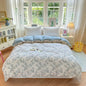 Floral Printed Duvet Cover 1Piece - 100% Cotton Luxury Bedding - Confia - reusablefoodstoragebags confia