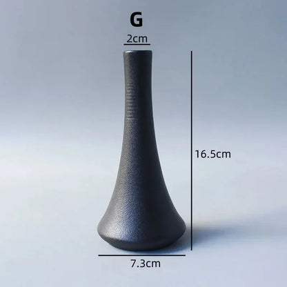 Handcrafted Black Ceramic Vase - Modern Minimalist Decor for Living Room, Bedroom, Bookshelf | Perfect for Weddings & Gifts - Confia