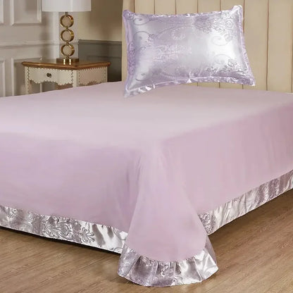 2-3 PCS Satin Jacquard Bed Decor Set 1or2 PillowCover 1 Sheet 180*230/240*250cm, PillowCover 48*74cm Shrinkagefree Fade Resist - Confia - reusablefoodstoragebags confia