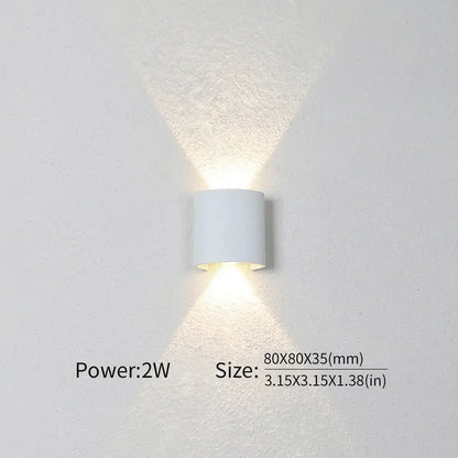 16 Watts Wall Lights 8 Ray Oval Up-Down LED Outdoor Waterproof IP65 Exterior Wall Step Light Fixture Waterproof Lamp (Warm White, Black Body) 16 Watts (8 Way) - Confia