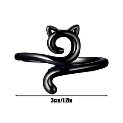 Adjustable Size Yarn Ring Cat Ears Crochet Ring Beginner Knitting Crocheting Loop Thread Wrapped Rings Tension Regulator Tool - Confia