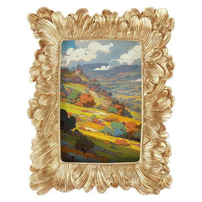 Picture Frame Antique Leaf Embossment Photo Frame with Protection Glass Vintage Decorative Frames Perfect for Home Decor, Unique Gift Idea, Durable, Birthday, Wedding, Return Gift - Confia