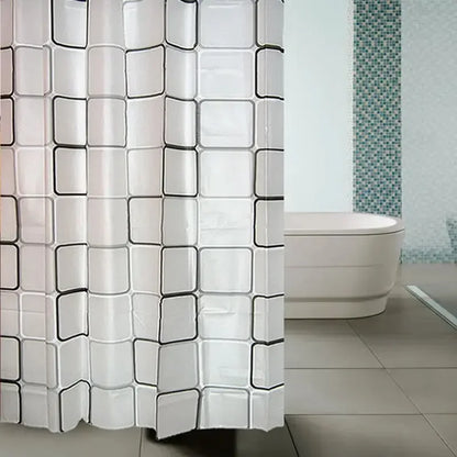 180*200CM Bathroom Shower Curtain Waterproof and Anti-Mold Home Bathroom Curtain with 12 Hooks - Confia - reusablefoodstoragebags confia